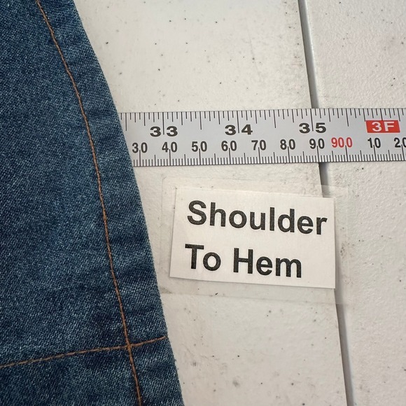 Womens Vintage Denim Jacket Size XL Western Embellished Studded Boho Americana - Picture 6 of 7